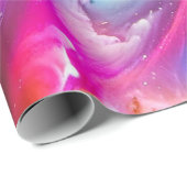 Papier d'emballage cadeau d'anniversaire Galaxy Fa (Coin rond)