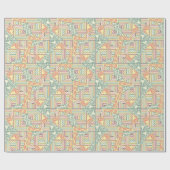 Papier d'emballage cadeau de 30 po x 60 pi zigzag  (Plat)