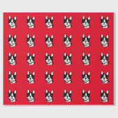 Papier d'emballage cadeau de Boston Terrier (Plat)