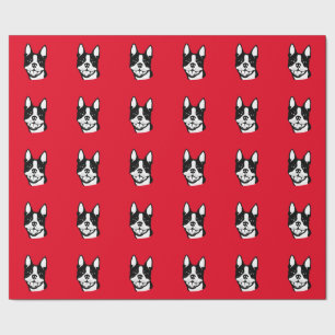 Papier d'emballage cadeau de Boston Terrier