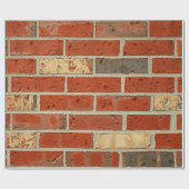 Papier d'emballage cadeau de briques rouges (Plat)