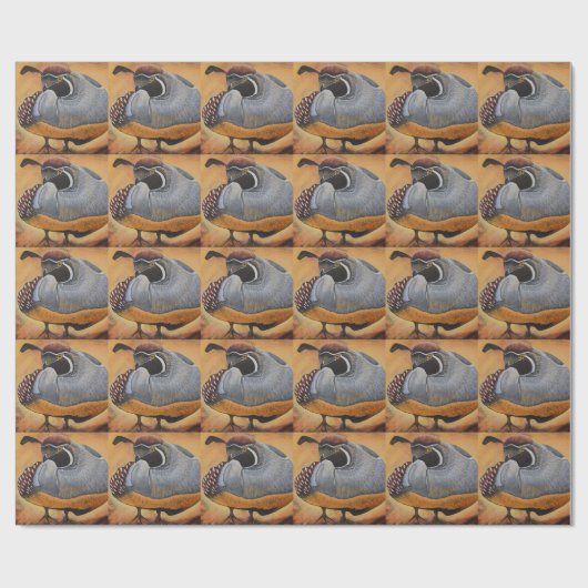 Papier d'emballage cadeau de cailles (Plat)