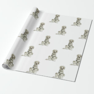 Papier d'emballage cadeau de chien de Terre-Neuve