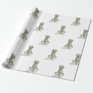 Papier d'emballage cadeau de chien de Terre-Neuve