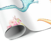 Papier d'emballage cadeau de dragons de bébé (Coin rond)