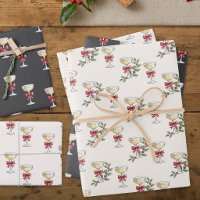 Papier d'emballage cadeau de fête de Champagne Fan