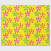 Papier d'emballage cadeau de fleurs Retro 60's (Plat)