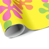 Papier d'emballage cadeau de fleurs Retro 60's (Coin rond)