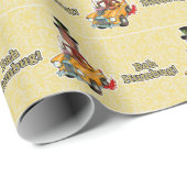 Papier d'emballage cadeau de grippe-sou (Coin rond)