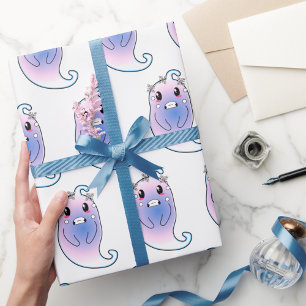 Papier d'emballage cadeau de Halloween Fantôme Bla