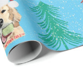 Papier d'emballage cadeau de Noël à thème chien (Coin rond)