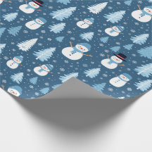 papier d'emballage cadeau de noël bonhomme de neig