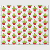 Papier d'emballage cadeau de Noël de cactus (Plat)