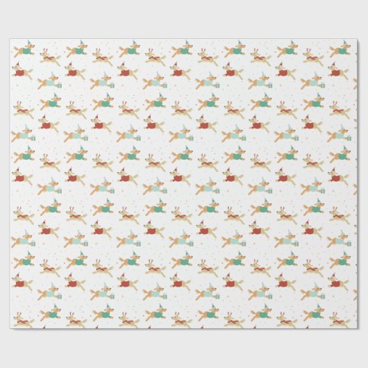 Papier d'emballage cadeau de Noël de golden (Plat)