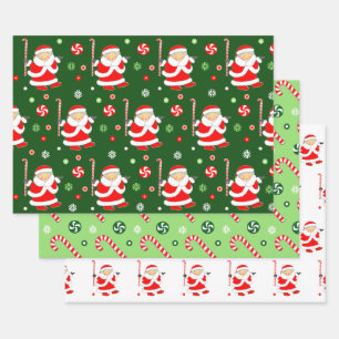 Papier d'emballage cadeau de Noël de hockey sur ga