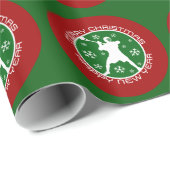 Papier d'emballage cadeau de Noël de lacrosse (Coin rond)