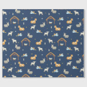 Papier d'emballage cadeau de Noël de nativité (Plat)