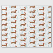 Papier d'emballage cadeau de Noël de teckel de (Plat)