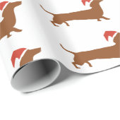 Papier d'emballage cadeau de Noël de teckel de (Coin rond)