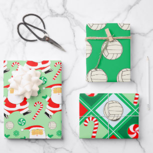 Papier d'emballage cadeau de Noël de volley-ball