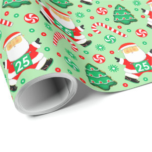 Papier d'emballage cadeau de Noël pour coureur cou