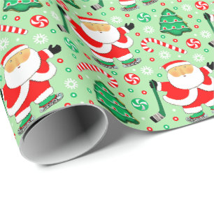 Papier d'emballage cadeau de Noël pour le sport de