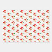 papier d'emballage cadeau de Noël rétro père Noël (Devant 3)