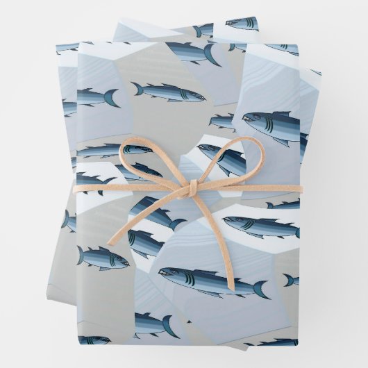 Papier d'emballage cadeau de poisson (En situation)