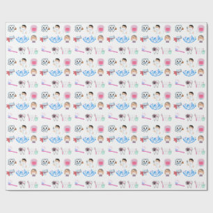 Papier d'emballage cadeau de soins dentaires migno