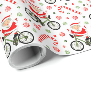 Papier d'emballage cadeau de vacances à vélo