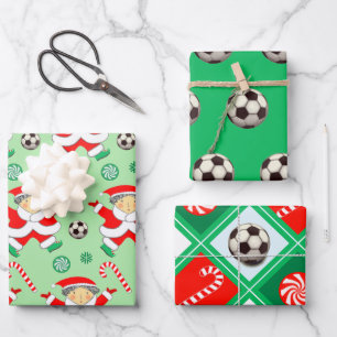Papier d'emballage cadeau de vacances de football