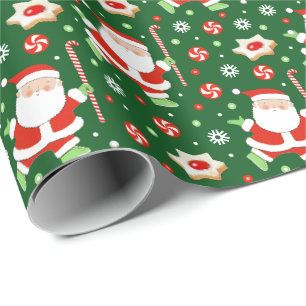 Papier d'emballage cadeau de vacances de hockey su