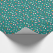 Papier d'emballage cadeau de vacances vert mignon (Coin)