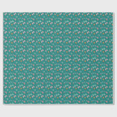 Papier d'emballage cadeau de vacances vert mignon (Plat)