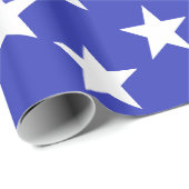 Papier d'emballage cadeau d'étoile de bleu et de (Coin rond)