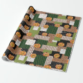 Papier d'emballage cadeau d'Halloween patchwork (Déroulé)
