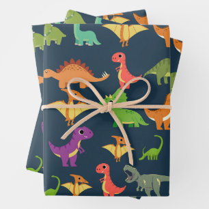 Papier d'emballage cadeau dinosaure