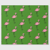 Papier d'emballage cadeau Flamant Rose Rétro (Plat)