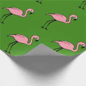 Papier d'emballage cadeau Flamant Rose Rétro (Coin)