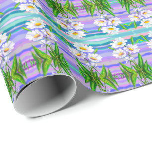 Papier d'emballage cadeau Fleurs de marguerite Mar