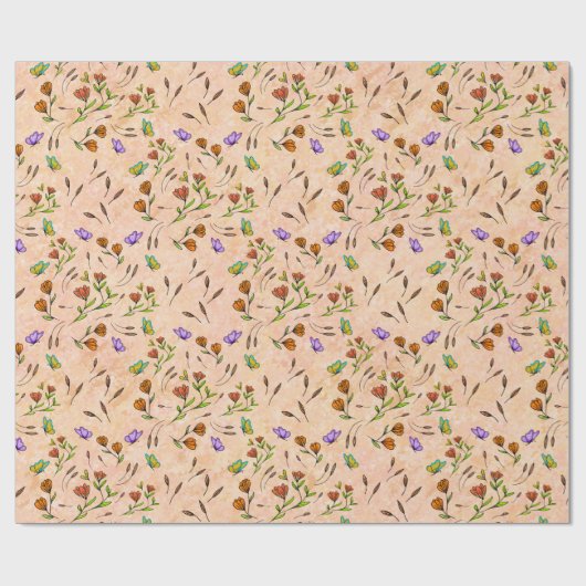 Papier d'emballage cadeau Floral Fantaisie (Plat)