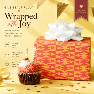 Papier d'emballage cadeau géométrique personnalisé