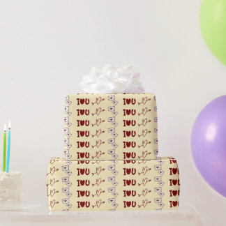 Papier d'emballage cadeau Je t'aime