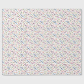 Papier d'emballage cadeau libellules et papillons (Plat)