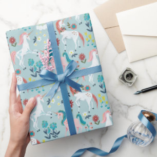 Papier d'emballage cadeau Licorne Mignon pour anni