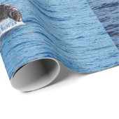 Papier d'emballage cadeau pour baleines à bosse (Coin rond)