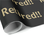 Papier d'emballage cadeau retraité/retraité noir/o (Coin rond)