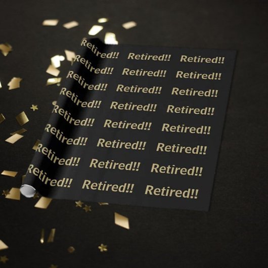 Papier d'emballage cadeau retraité/retraité noir/o