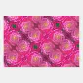 Papier d'emballage cadeau rose cactus rose (Devant 3)
