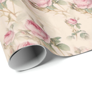 Papier d'emballage cadeau Roses roses Floral